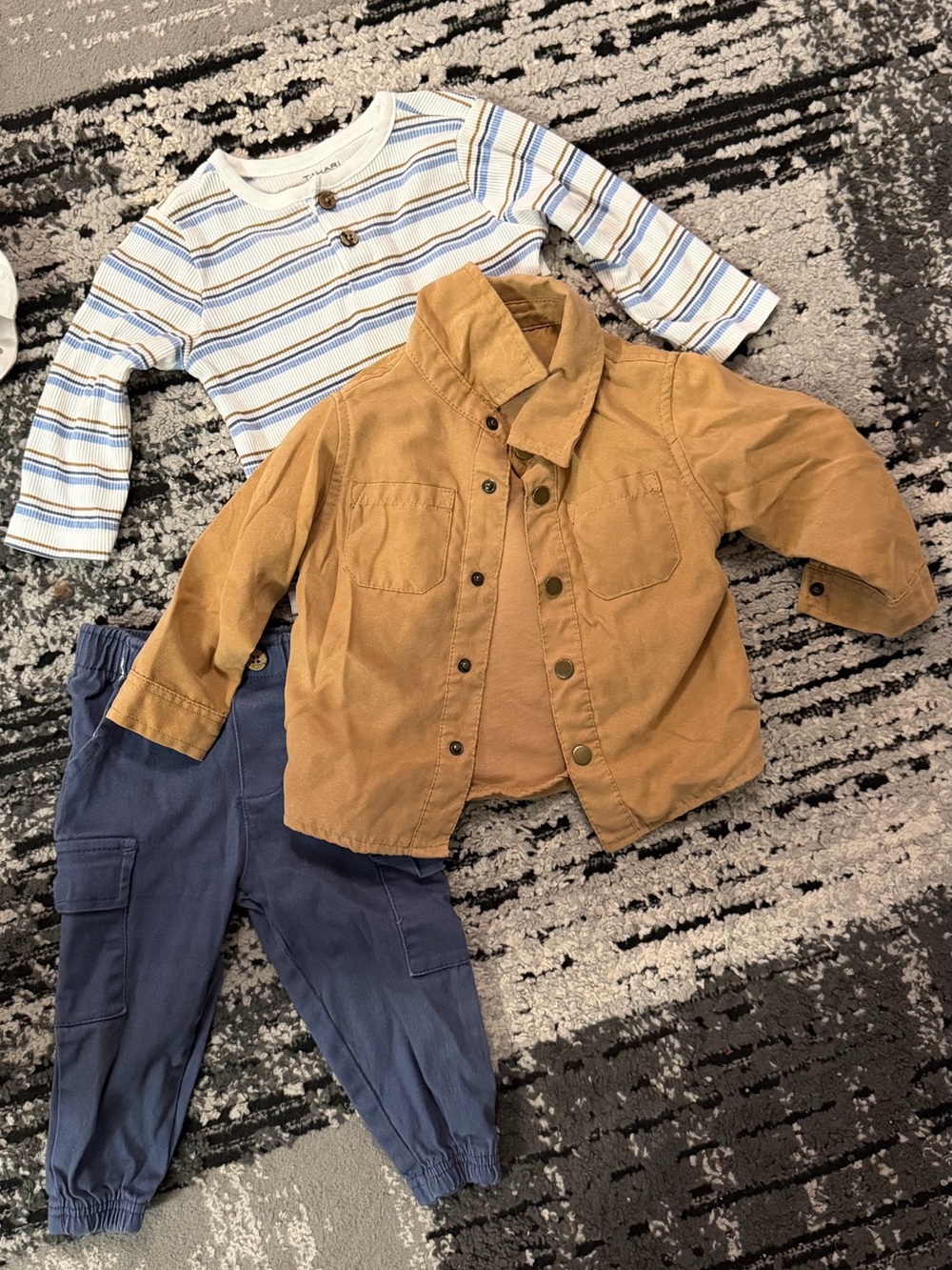 Kids Tan Button-Front Jean Jacket - Casual Layering Coat